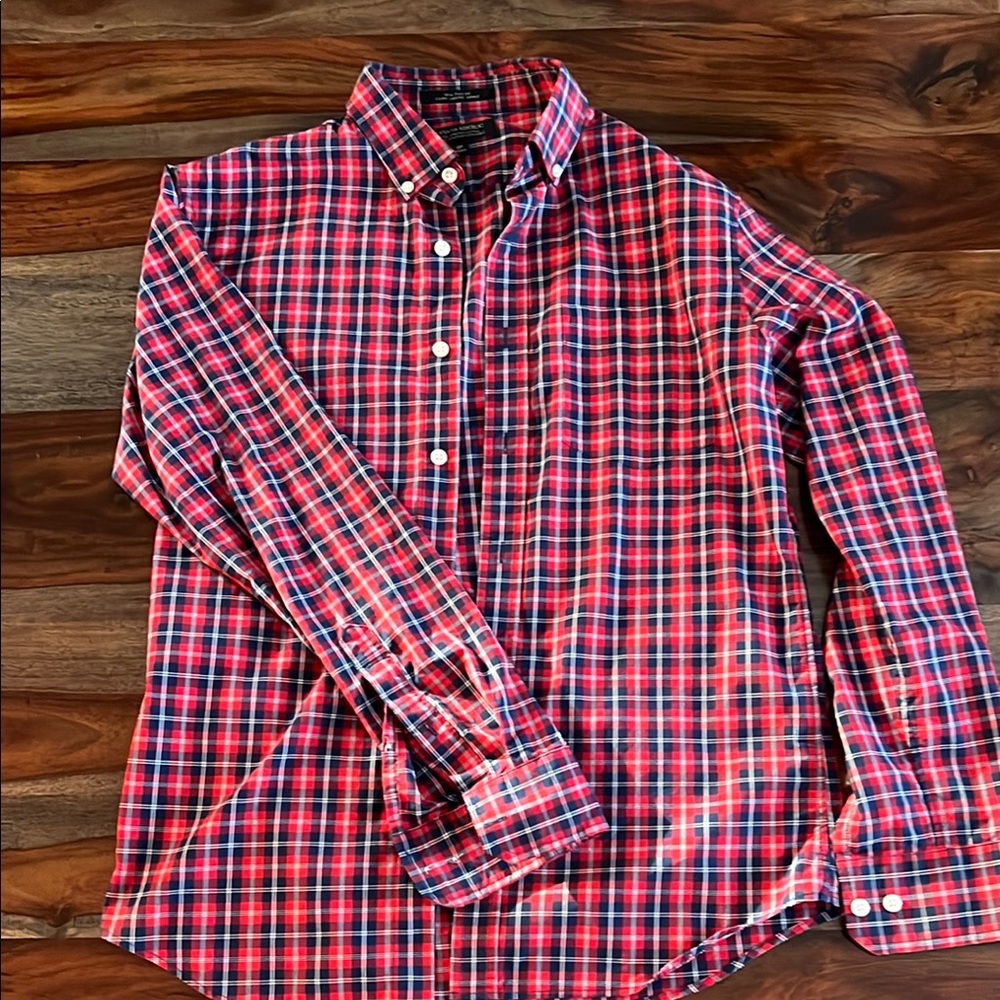 Banana Republic Men's Red Plaid Shirt